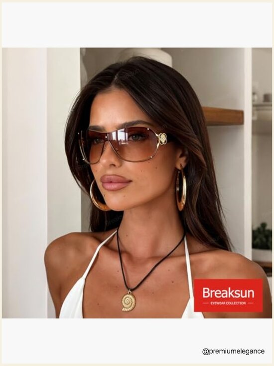 Oversized Y2K Wrap Around Shield Sunglasses Rimless Trendy UV400 main image 5